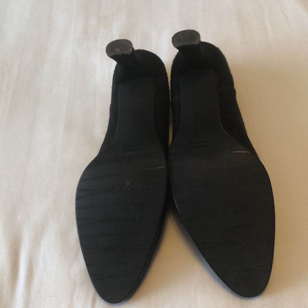 Stuart Weitzman Ankle Bootie Black Suede Pumps - 8 1/2 Narrow - #224 - Picture 3 of 8